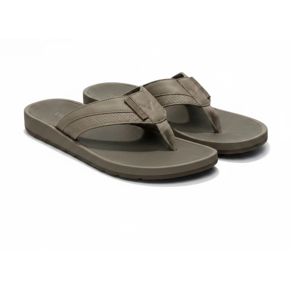 Vionic Wyatt Mens Flip Flop Sandals Olive Drab Orthotic Arch Support Size 7 NEW